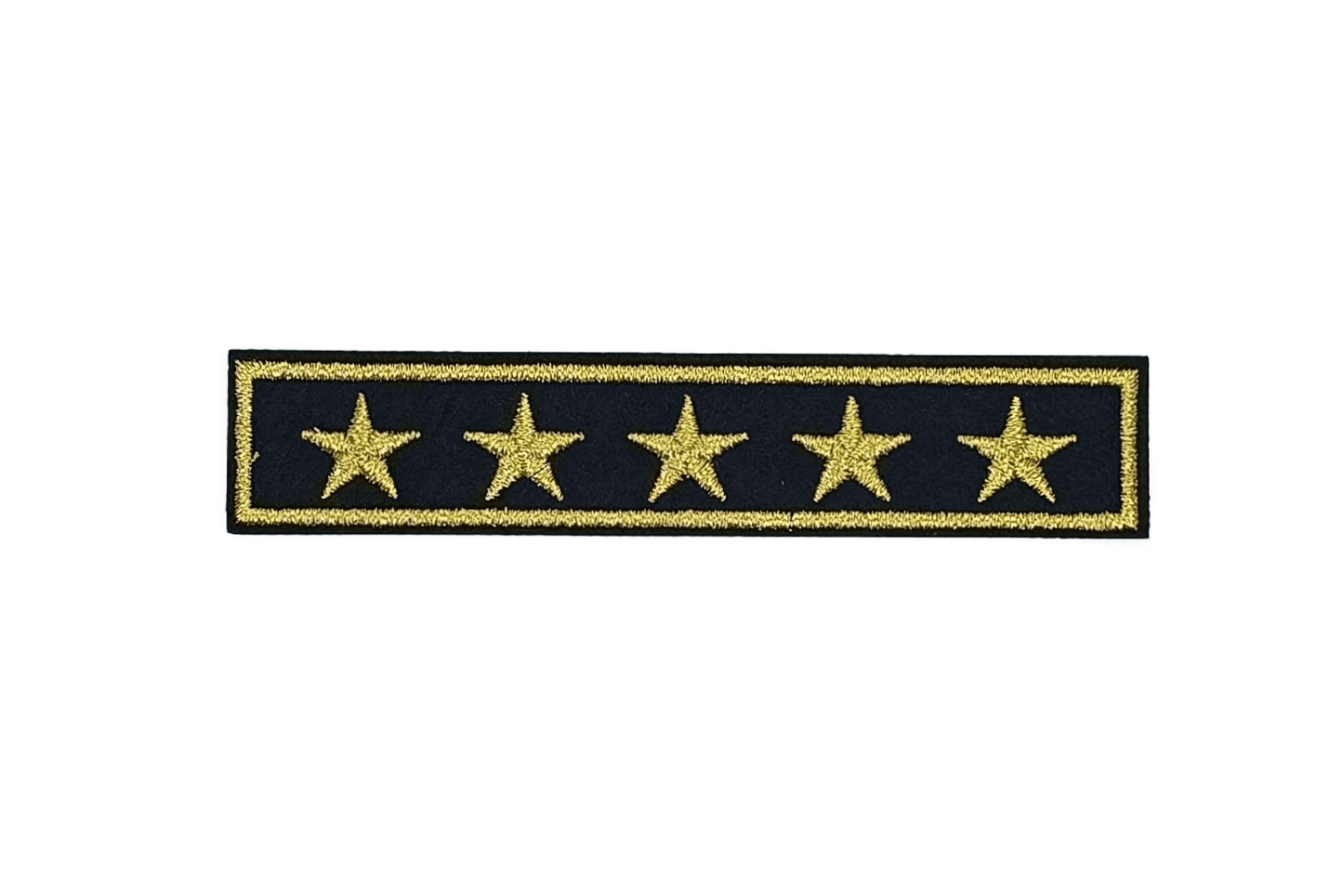 Embroidered patch with six gold stars – 12.5x2.5 cm, heat-bonding, military style