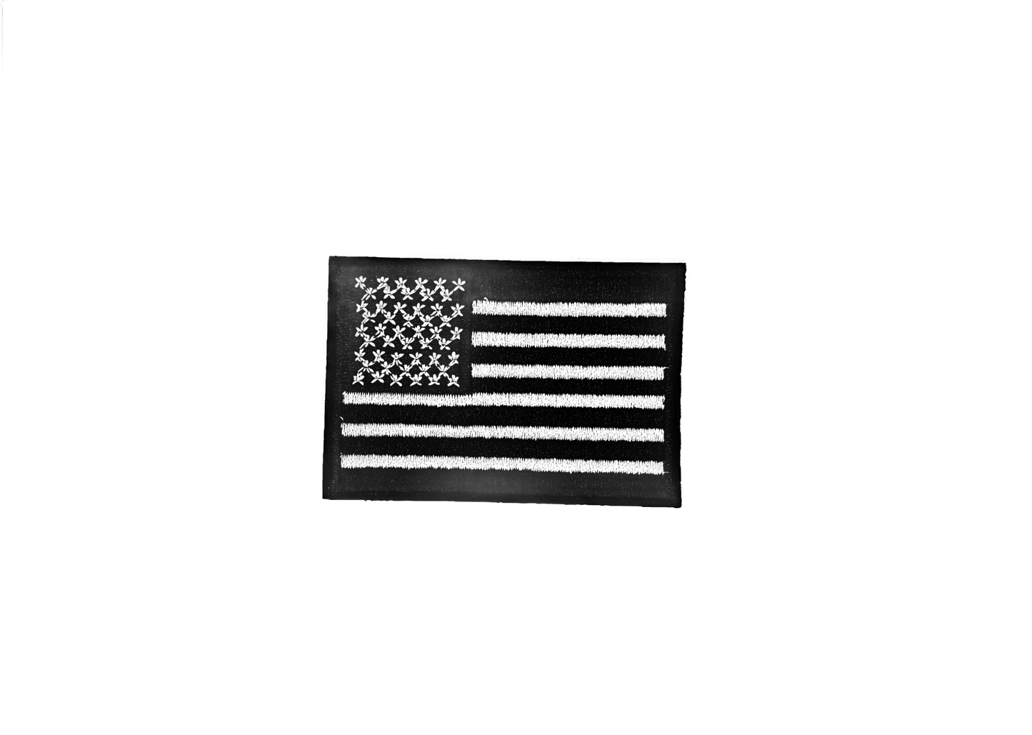 USA flag patch – black and white, heat-sealing, 7x5 cm
