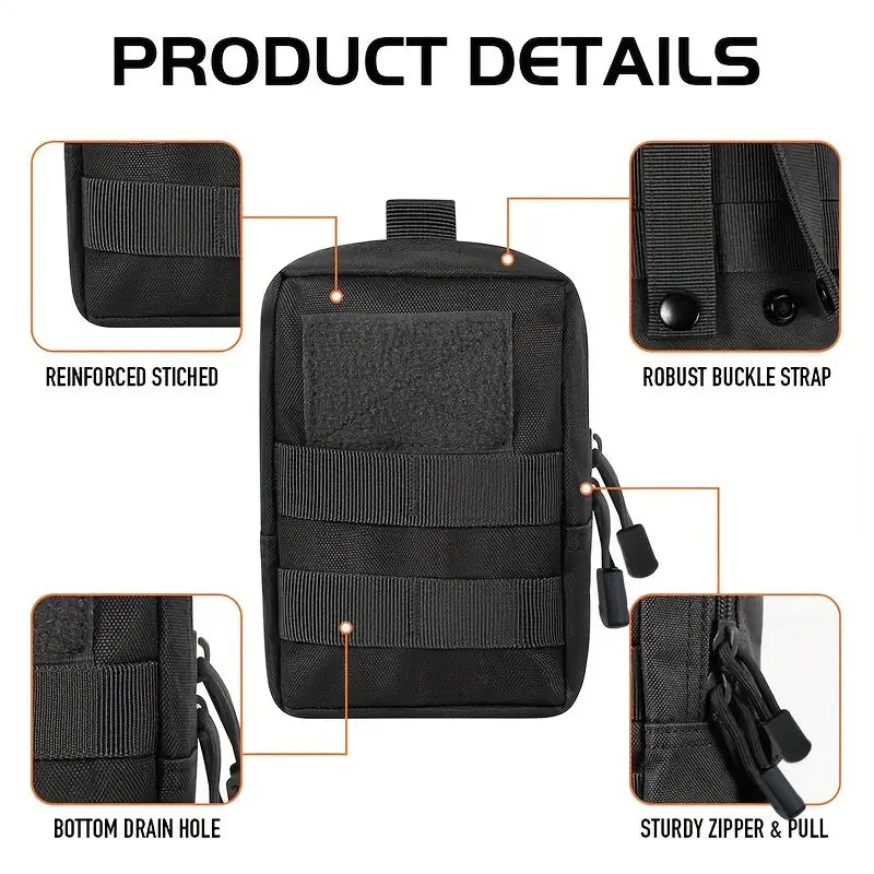 Geanta Tactica Crossbody Sistem MOLLE Impermeabil + Cadou 2 Petice si Carabiniere, Personalizare