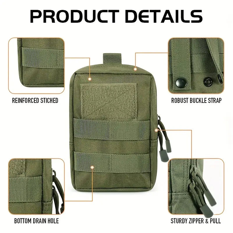 Geanta Tactica Crossbody Sistem MOLLE Impermeabil + Cadou 2 Petice si Carabiniere, Personalizare