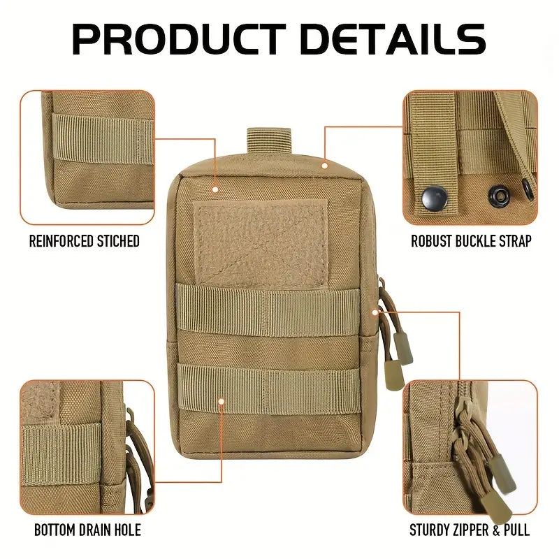 Geanta Tactica Crossbody Sistem MOLLE Impermeabil + Cadou 2 Petice si Carabiniere, Personalizare