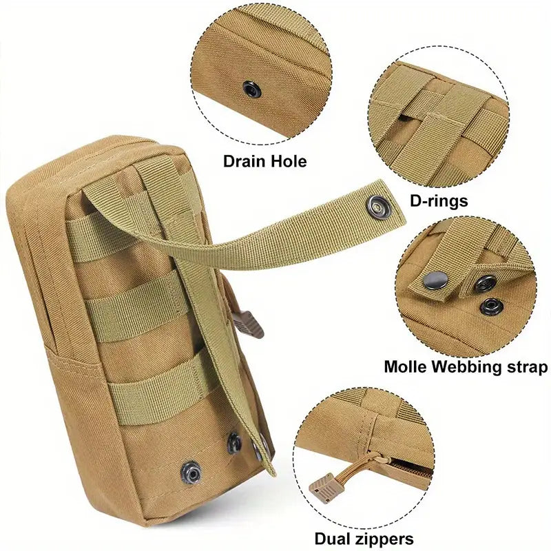 Geanta Tactica Crossbody Sistem MOLLE Impermeabil + Cadou 2 Petice si Carabiniere, Personalizare