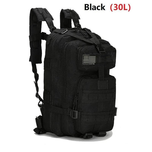 Тактическа раница 30L – 1000D Oxford, военна MOLLE раница за къмпинг, лов и спорт + подарък нашивка