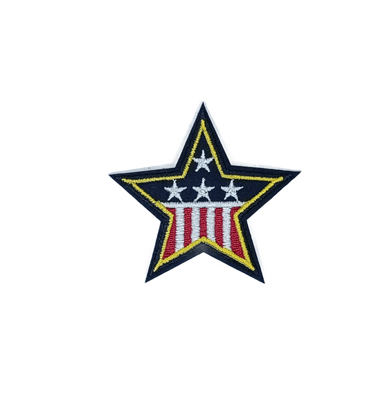 Embroidered patch Star with American motif – thermal bonding 6.5x6.5 cm