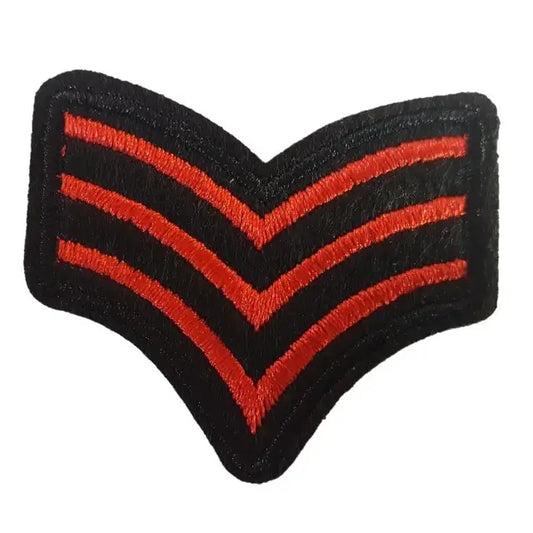 "Sergeant" Patch – Velcro Patch / Military Style – Red and Black, 5 x 3 cm