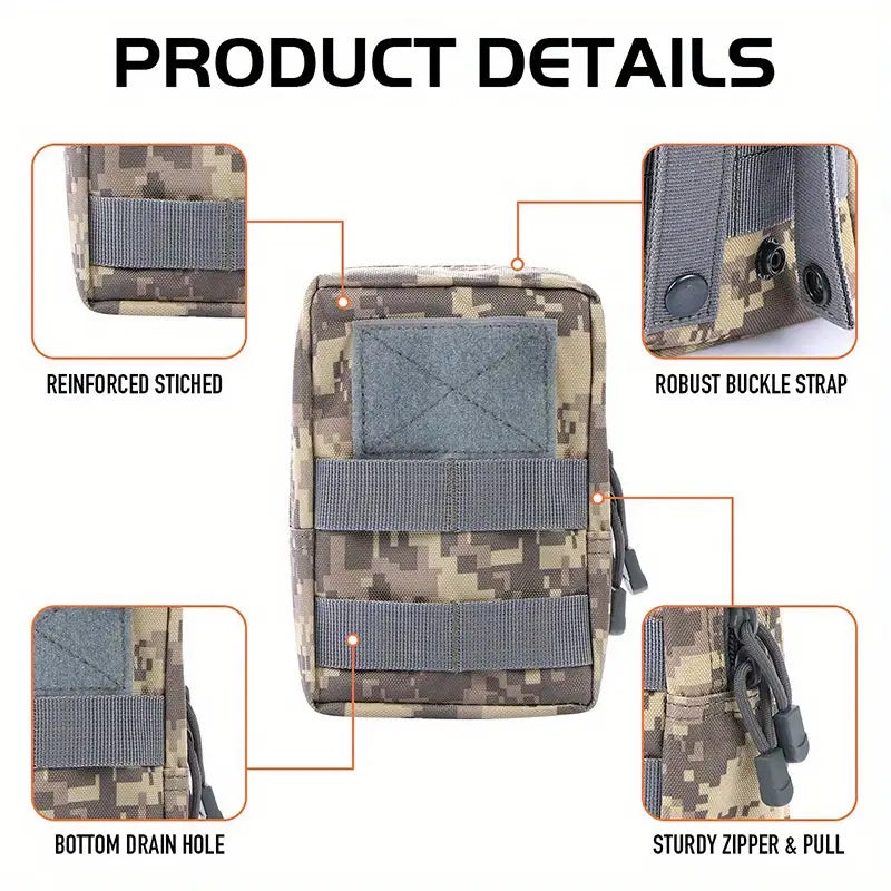 Geanta Tactica Crossbody Sistem MOLLE Impermeabil + Cadou 2 Petice si Carabiniere, Personalizare