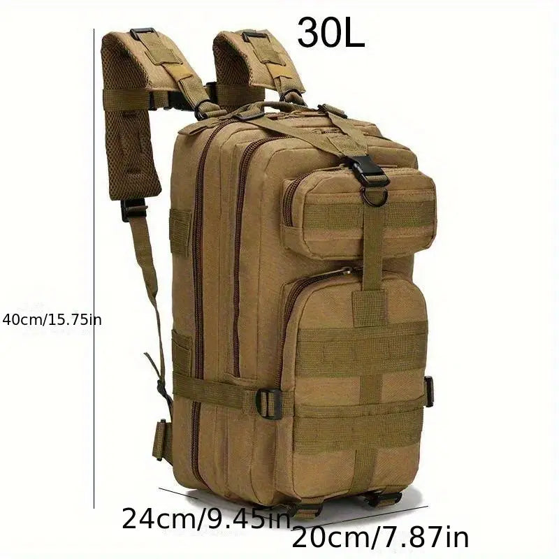 Тактическа раница 30L – 1000D Oxford, военна MOLLE раница за къмпинг, лов и спорт + подарък нашивка