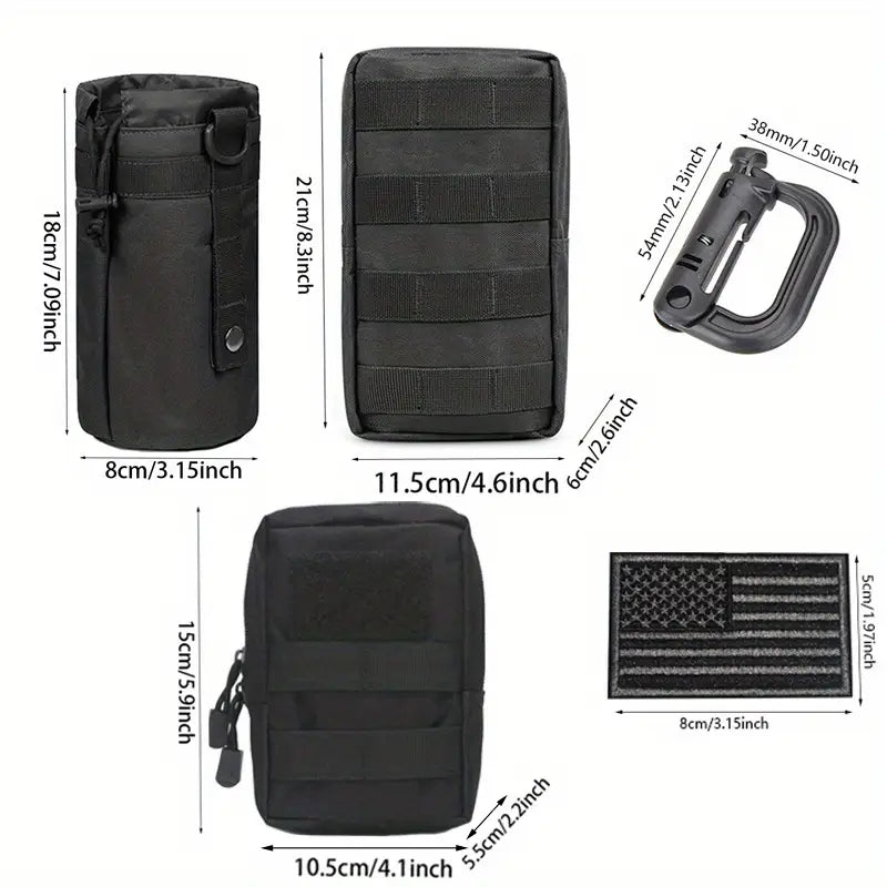 Geanta Tactica Crossbody Sistem MOLLE Impermeabil + Cadou 2 Petice si Carabiniere, Personalizare
