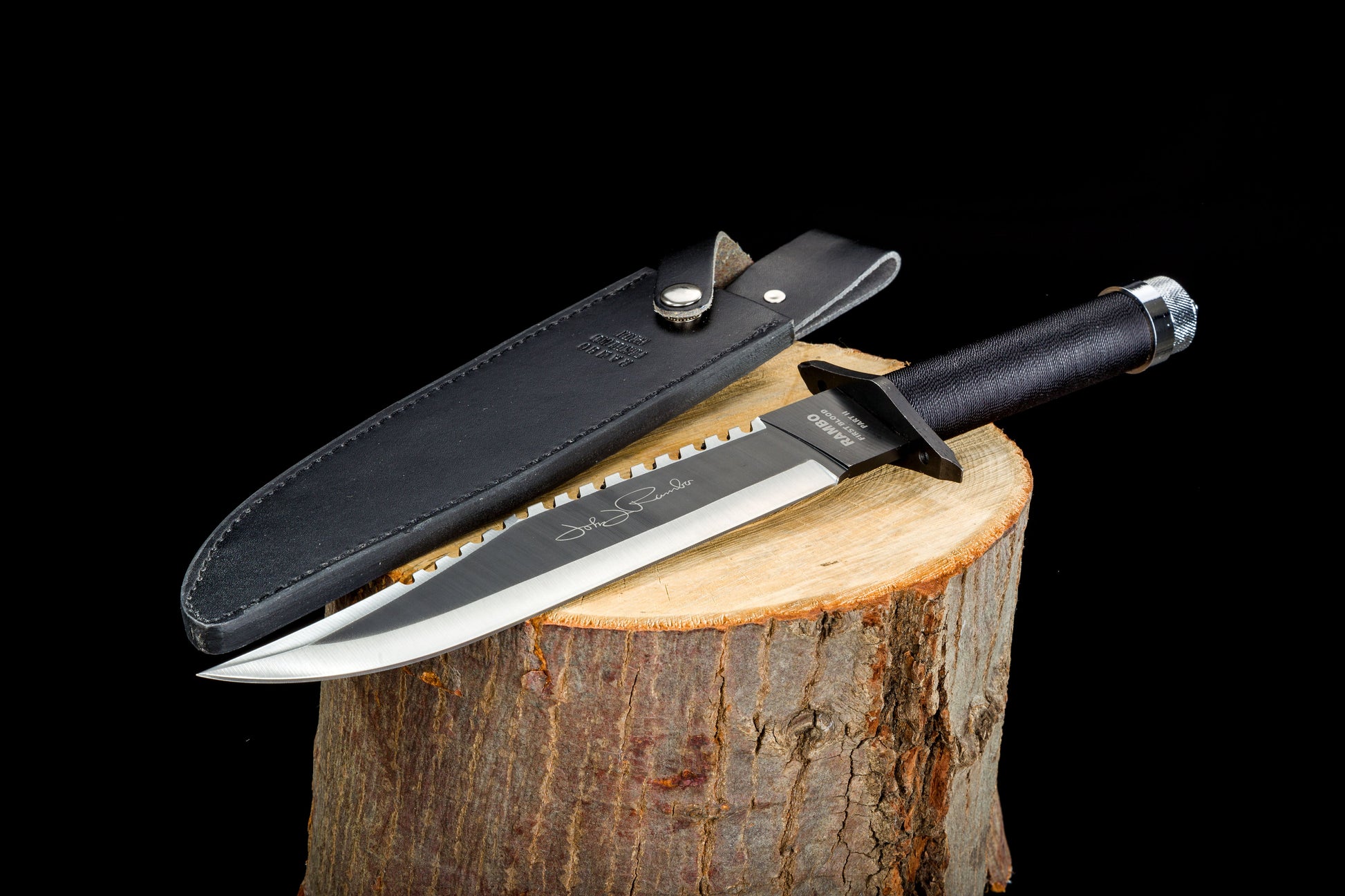Rambo Survival Knife First Blood Part 2 with Signature - Кожена кания и премиум кутия - JAFRA